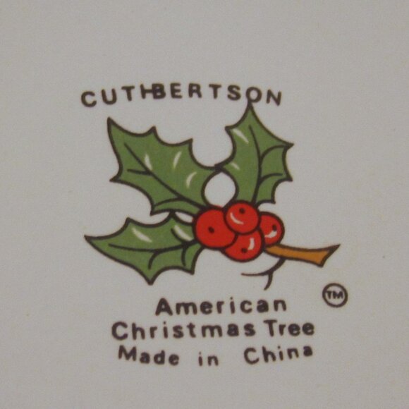 Cuthbertson American Christmas Tree Round Vegetable Serving Bowl 9 1/4 EXCELLENT - Picture 3 of 3